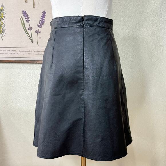 Vintage 90s Y2k Leather Buckle Pleated Faux Wrap Mini Skirt Goth Emo Punk S 6 - Picture 5 of 7